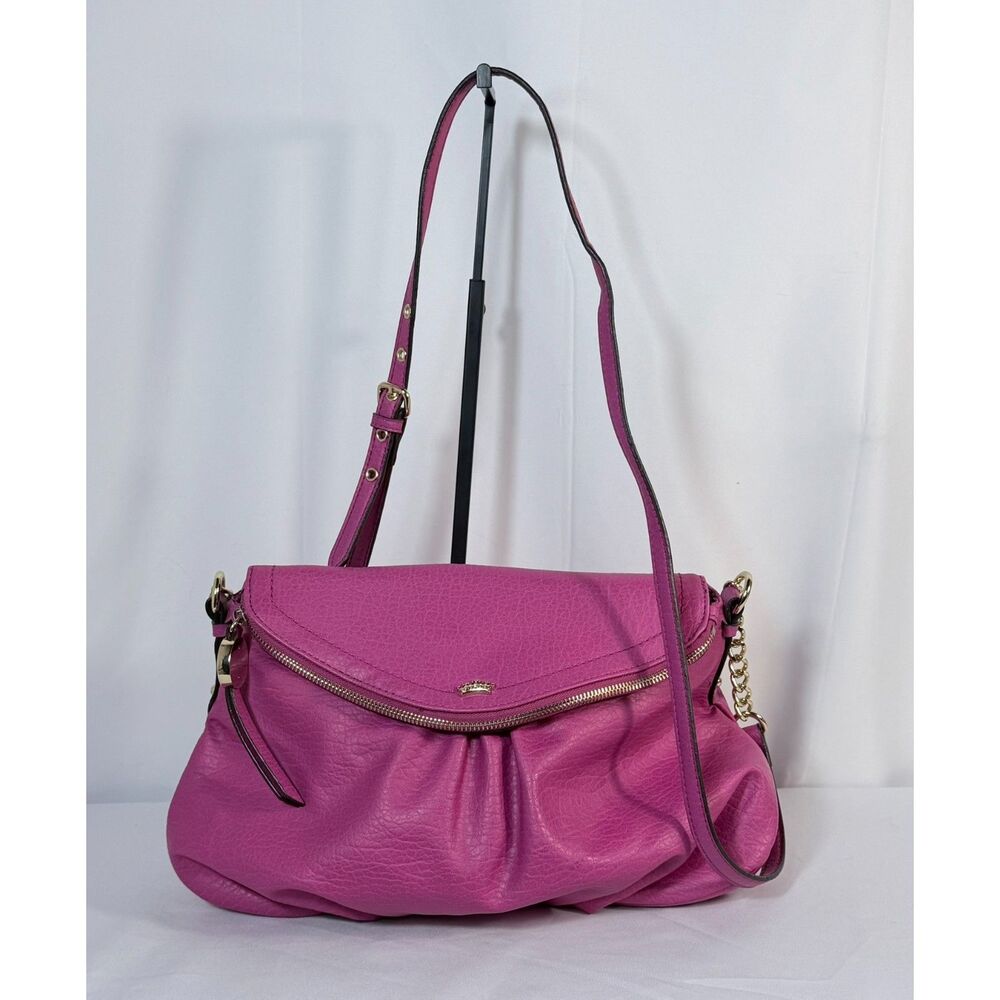 Juicy Couture Hot Pink Shoulder Bag Gold Chain Bright Slouchy Hobo Crossbody